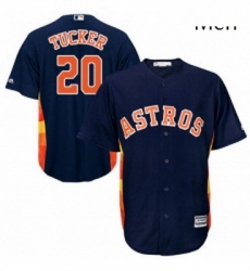 Mens Majestic Houston Astros 20 Preston Tucker Replica Navy Blue Alternate Cool Base MLB Jersey