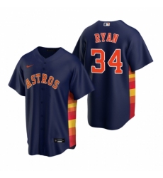 Mens Nike Houston Astros 34 Nolan Ryan Navy Alternate Stitched Baseball Jerse