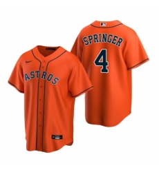 Mens Nike Houston Astros 4 George Springer Orange Alternate Stitched Baseball Jerse