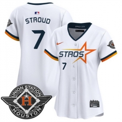 Women Houston Astros 7 C J  Stroud White 2025 City Connect Limited Stitched Baseball Jersey