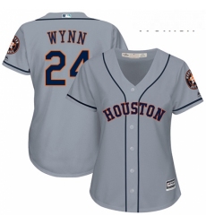 Womens Majestic Houston Astros 24 Jimmy Wynn Authentic Grey Road Cool Base MLB Jersey 