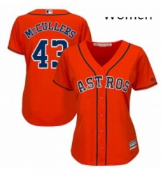 Womens Majestic Houston Astros 43 Lance McCullers Authentic Orange Alternate Cool Base MLB Jersey