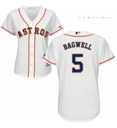 Womens Majestic Houston Astros 5 Jeff Bagwell Authentic White Home Cool Base MLB Jersey