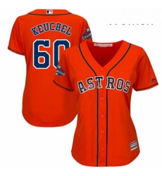 Womens Majestic Houston Astros 60 Dallas Keuchel Replica Orange Alternate 2017 World Series Champions Cool Base MLB Jersey