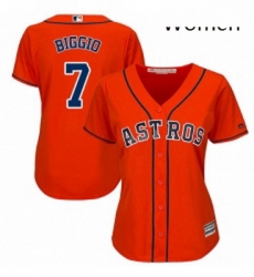 Womens Majestic Houston Astros 7 Craig Biggio Authentic Orange Alternate Cool Base MLB Jersey