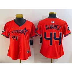 Youth Houston Astros 44 Yordan Alvarez Orange 2025 City Connect With Texas Patch Limited Stitched Baseball Jersey