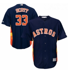Youth Majestic Houston Astros 33 Mike Scott Authentic Navy Blue Alternate Cool Base MLB Jersey