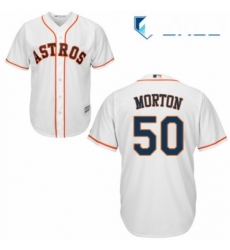 Youth Majestic Houston Astros 50 Charlie Morton Authentic White Home Cool Base MLB Jersey 