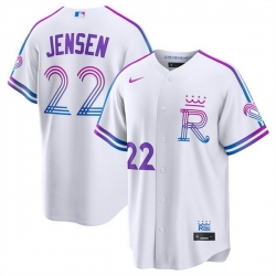 Men Kansas City Royals  22 Carter Jensen White 2026 City Connect Stadium Stitched Baseball Jersey