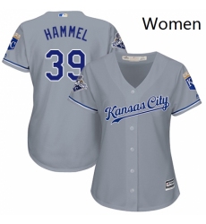 Womens Majestic Kansas City Royals 39 Jason Hammel Authentic Grey Road Cool Base MLB Jersey