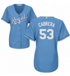 Womens Majestic Kansas City Royals 53 Melky Cabrera Authentic Light Blue Alternate 1 Cool Base MLB Jersey 