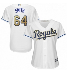 Womens Majestic Kansas City Royals 64 Burch Smith Replica White Home Cool Base MLB Jersey 