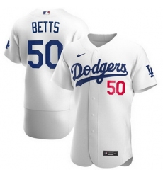 Dodgers  50 Mookie Betts Nike White Jersey