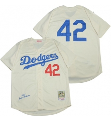 Los Angeles Dodgers 42 Jackie Robinson Cream 1955 Cooperstown Collection Jersey