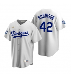 Men Brooklyn Los Angeles Dodgers 42 Jackie Robinson White 2020 World Series Champions Cooperstown Collection Jersey