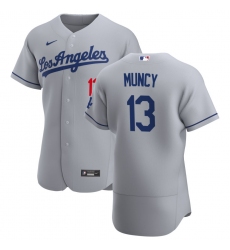 Men Los Angeles Dodgers 13 Max Muncy Men Nike Gray Road 2020 Flex Base Team MLB Jersey