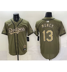 Men Los Angeles Dodgers 13 Max Muncy Olive 2026 Armed Forces Day Stitched Baseball Jersey Men Los Angeles Dodgers 13 Max Muncy Olive 2026 Armed Forces Day Stitched Baseball Jersey