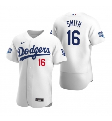 Men Los Angeles Dodgers 16 Will Smith White 2020 World Series Champions Flex Base Jersey
