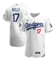 Men Los Angeles Dodgers 17 Joe Kelly Men Nike White Home 2020 World Series Bound Flex Base Player MLB Jersey