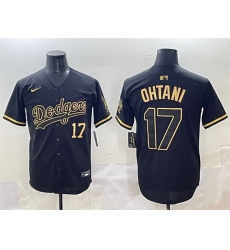 Men Los Angeles Dodgers 17 Shohei Ohtani Black Gold Limited Stitched Jersey Men Los Angeles Dodgers 17 Shohei Ohtani Black Gold Limited Stitched Jersey