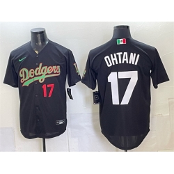 Men Los Angeles Dodgers  17 Shohei Ohtani Black Mexico Limited Stitched Baseball Jersey