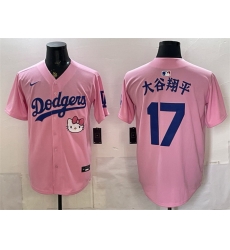 Men Los Angeles Dodgers 17 Shohei Ohtani Pink 2025 Hello Kitty Vapor Limited Stitched Baseball Jersey Men Los Angeles Dodgers 17 Shohei Ohtani Pink 2025 Hello Kitty Vapor Limited Stitched Baseball Jersey