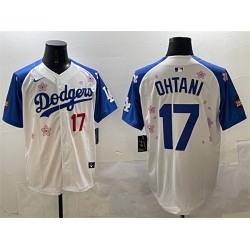 Men Los Angeles Dodgers 17 Shohei Ohtani White Royal 2025 Tokyo Series Limited Stitched Baseball Jersey