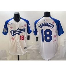 Men Los Angeles Dodgers 18 Yoshinobu Yamamoto White Royal 2025 World Series Champions Patch Tokyo Series Limited Stitched Baseball Jersey Men Los Angeles Dodgers 18 Yoshinobu Yamamoto White Royal 2025 World Series Champions Patch Tokyo Series Limited Stitched Baseball Jersey
