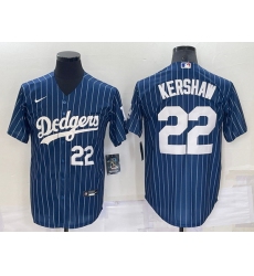 Men Los Angeles Dodgers 22 Clayton Kershaw Navy Cool Base Stitched Baseball Jersey