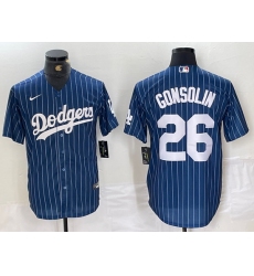Men Los Angeles Dodgers 26 Tony Gonsolin Blue Cool Base Stitched Baseball Jersey