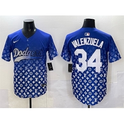 Men Los Angeles Dodgers 34 Fernando Valenzuela Blue Limited Stitched Baseball Jersey