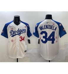 Men Los Angeles Dodgers 34 Fernando Valenzuela White Royal 2025 Tokyo Series Limited Stitched Baseball Jersey Men Los Angeles Dodgers 34 Fernando Valenzuela White Royal 2025 Tokyo Series Limited Stitched Baseball Jersey