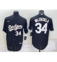 Men Los Angeles Dodgers 34 Toro Valenzuela Black Cool Base Stitched Baseball Jersey