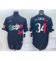 Men Los Angeles Dodgers 34 Toro Valenzuela Black Mexico Cool Base Stitched Baseball Jersey
