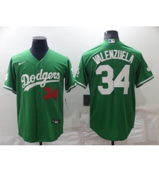 Men Los Angeles Dodgers 34 Toro Valenzuela Green Stitched Baseball Jerse