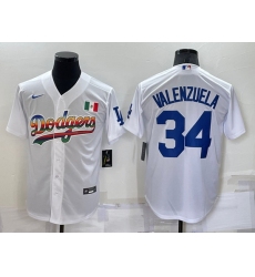 Men Los Angeles Dodgers 34 Toro Valenzuela White Cool Base Stitched Baseball Jersey