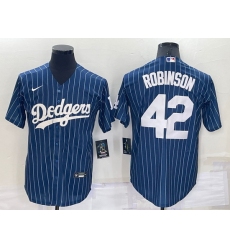 Men Los Angeles Dodgers 42 Jackie Robinson Navy Cool Base Stitched Jersey