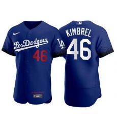 Men Los Angeles Dodgers 46 Craig Kimbrel Royal City Connect Flex Base Stitched jersey