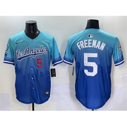 Men Los Angeles Dodgers 5 Freddie Freeman Blue Limited Stitched Baseball Jersey