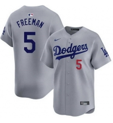 Men Los Angeles Dodgers 5 Freddie Freeman Gray 2025 Limited Stitched Baseball Jersey Men Los Angeles Dodgers 5 Freddie Freeman Gray 2025 Limited Stitched Baseball Jersey