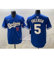 Men Los Angeles Dodgers 5 Freddie Freeman Royal Limited Stitched Baseball Jersey