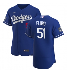Men Los Angeles Dodgers 51 Dylan Floro Men Nike Royal Alternate 2020 World Series Bound Flex Base Player MLB Jersey