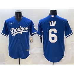 Men Los Angeles Dodgers 6 Hyeseong Kim Royal Cool Base Stitched Baseball Jersey