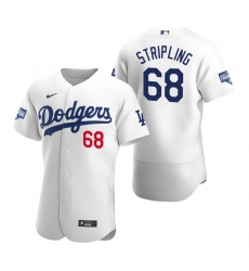 Men Los Angeles Dodgers 68 Ross Stripling White 2020 World Series Champions Flex Base Jersey