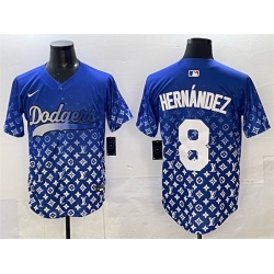 Men Los Angeles Dodgers 8 Enrique Hernandez Blue Limited Stitched Baseball Jersey