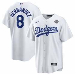 Men Los Angeles Dodgers 8 Enrique Hernandez White 2025 World Series Home Cool Base Stitched Baseball Jersey