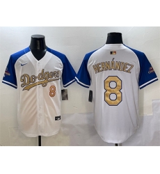 Men Los Angeles Dodgers 8 Enrique Hernandez White Royal Gold 2024 World Series Champions Vapor Limited Stitched Baseball Jersey Men Los Angeles Dodgers 8 Enrique Hernandez White Royal Gold 2024 World Series Champions Vapor Limited Stitched Baseball Jersey