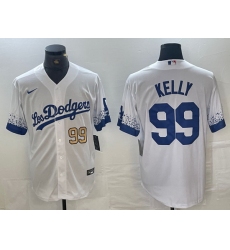 Men Los Angeles Dodgers 99 Joe Kelly White Cool Base Stitched Baseball Jersey 7