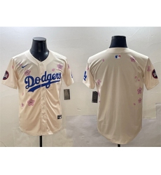Men Los Angeles Dodgers Blank Cream 2025 Tokyo Series Limited Stitched Baseball Jersey