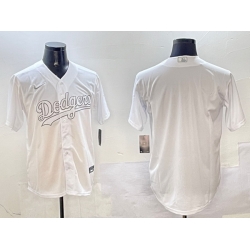 Men Los Angeles Dodgers Blank White Cool Base Stitched Baseball Jersey